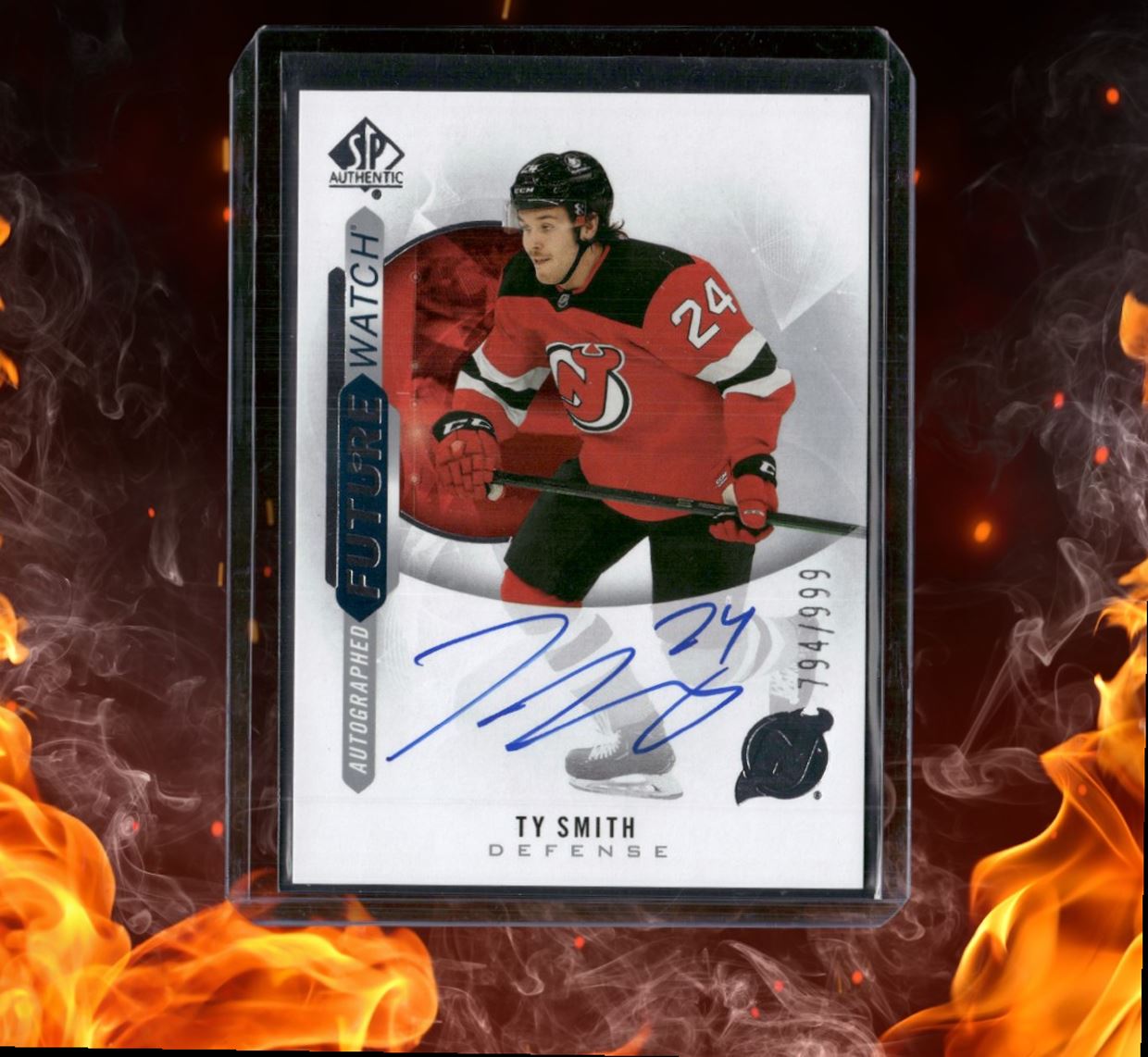 2020-21 SP Authentic Ty Smith Future Watch Rookie Auto 794/999 #199