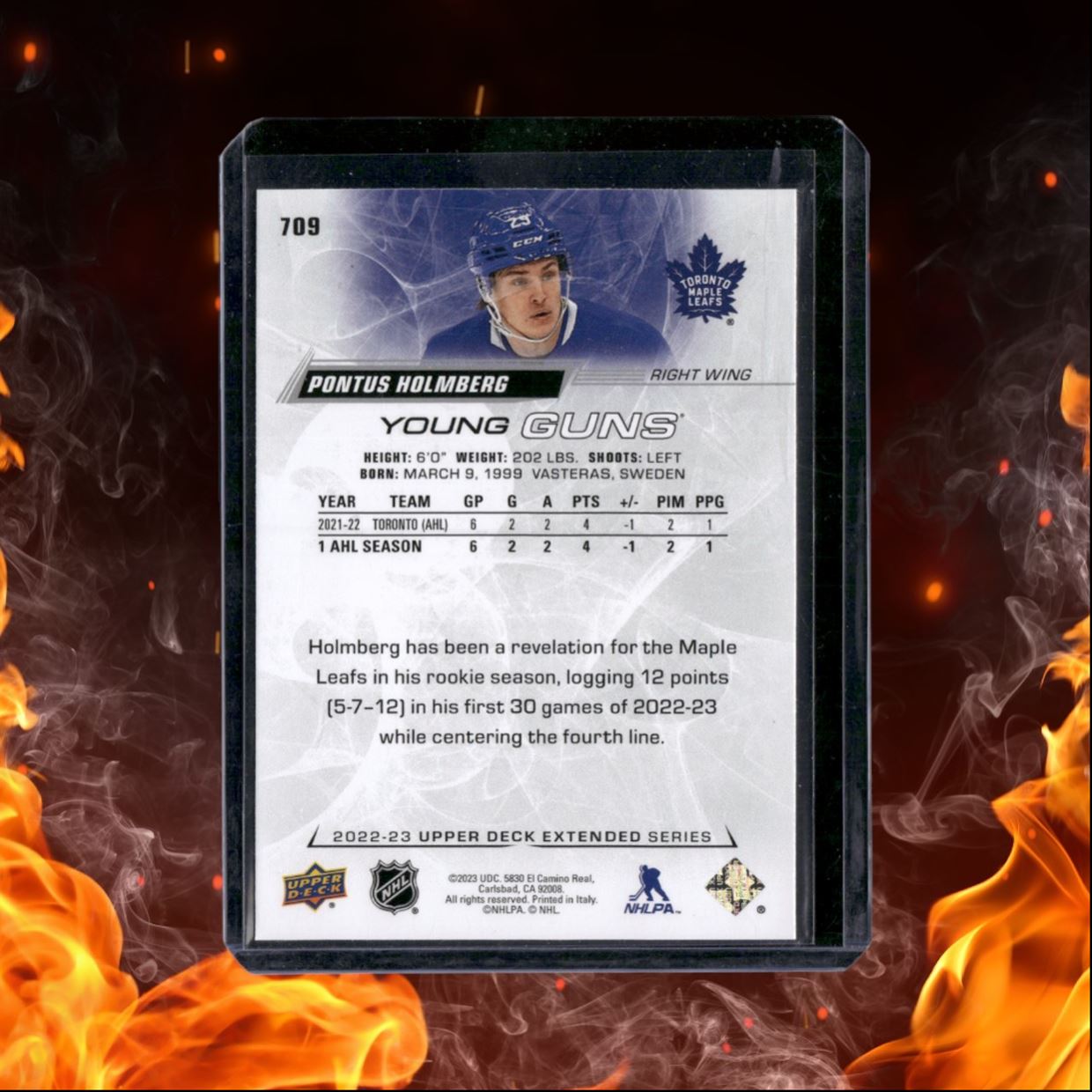 2022-23 Upper Deck Pontus Holmberg Young Guns Rookie #709