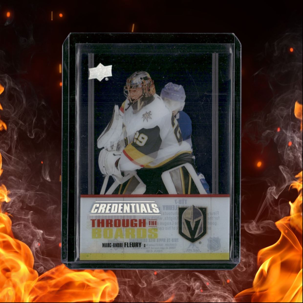 2019-20 Upper Deck Credentials Marc-Andre Fleury Through the Boards Acetate