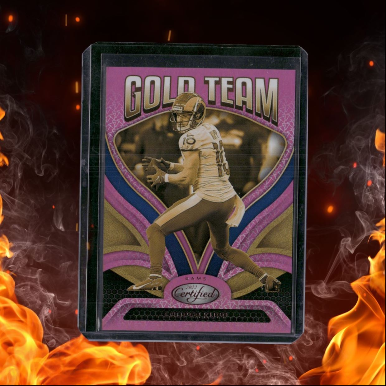 2022 Panini Certified Cooper Kupp Gold Team Mirror Pink 156/199 #GT-18