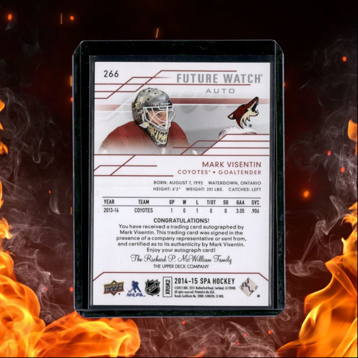 2014-15 SP Authentic Mark Visentin Future Watch Rookie Auto 098/999 #266