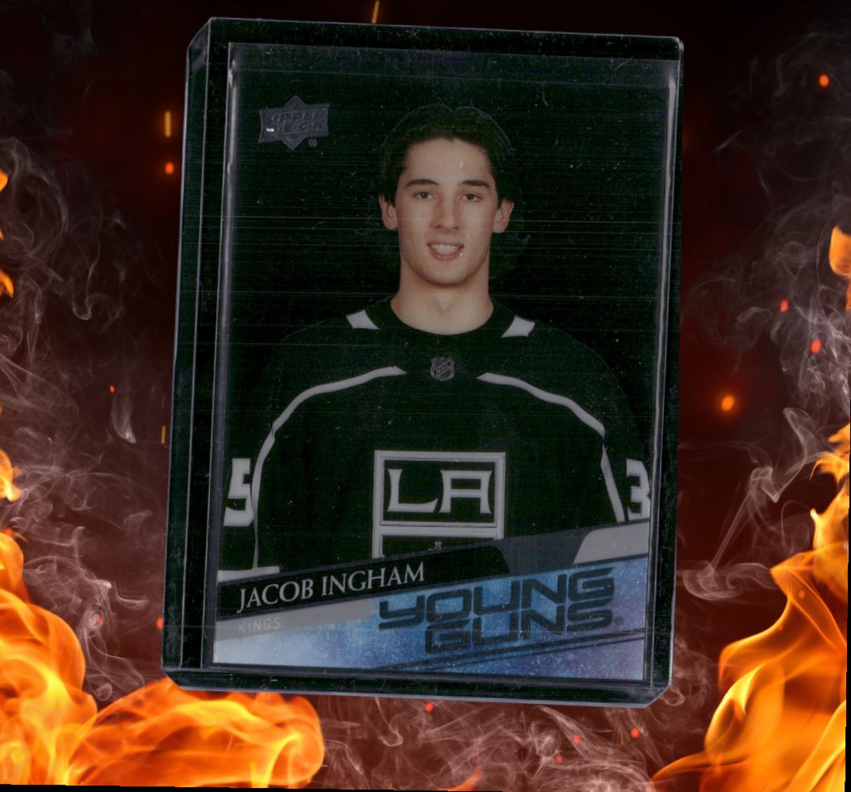 2020-21 Upper Deck Jacob Ingham Clear Cut Young Guns SSP Case Hit (B) Rookie