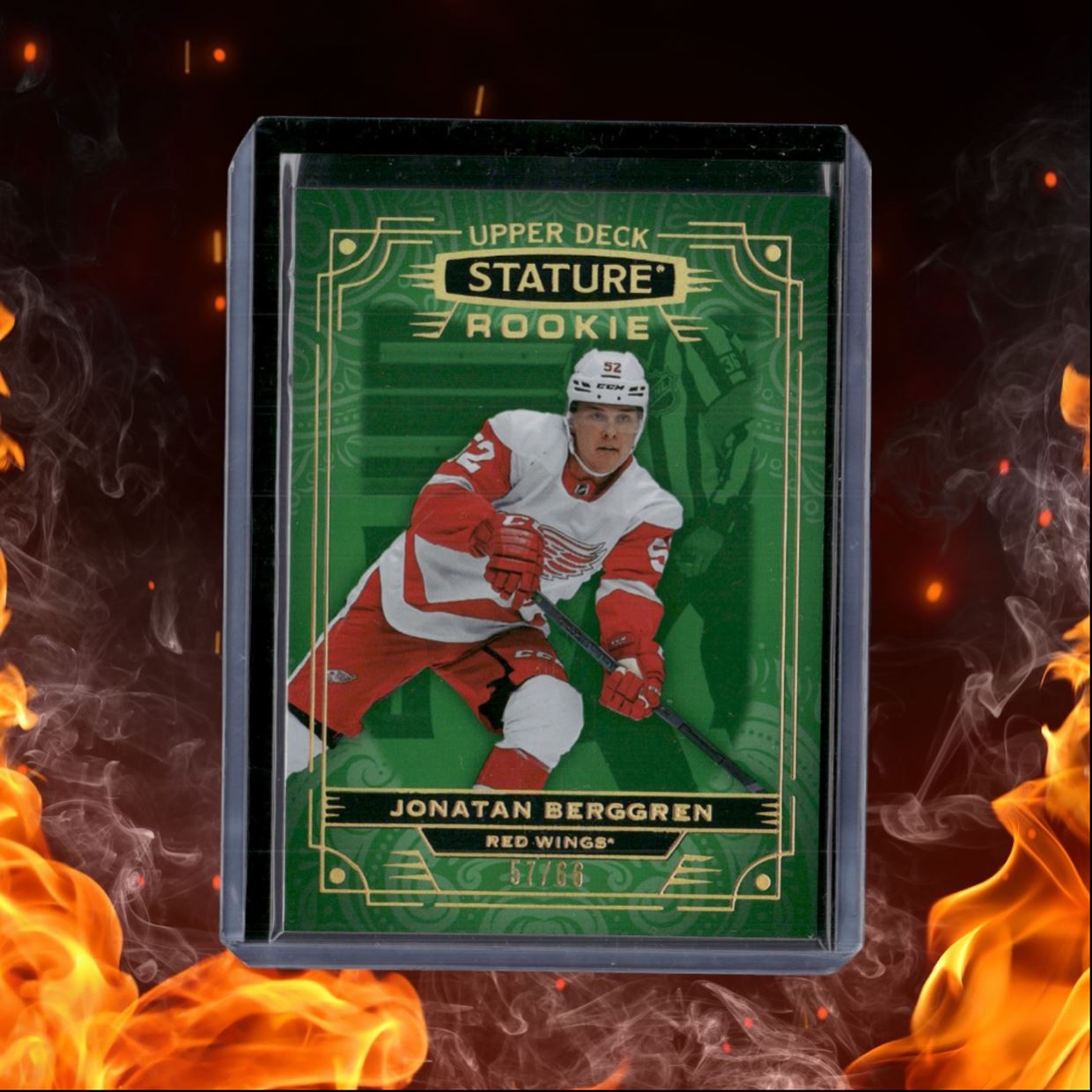 2022-23 Upper Deck Stature Jonatan Berggren Photo Variant Green Rookie 57/66