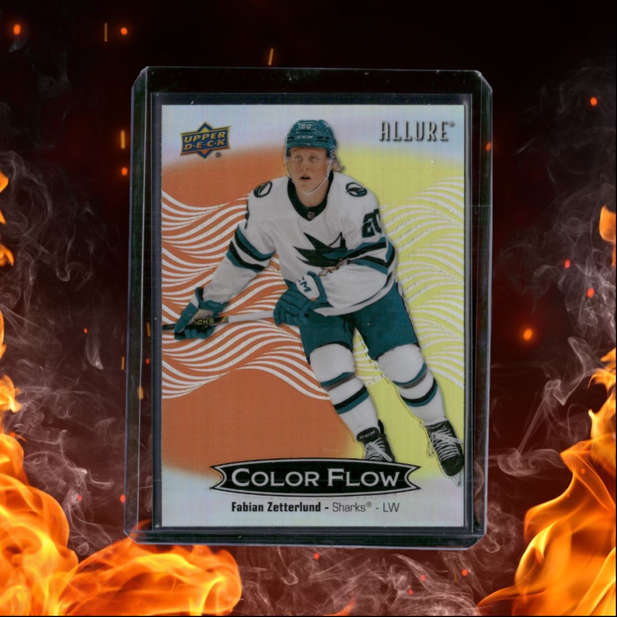 2024-25 Upper Deck Allure Fabian Zetterlund Color Flow Orange Yellow #CFL-21