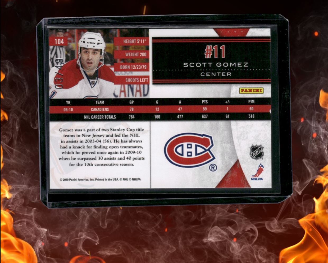 2010-11 Panini Limited Scott Gomez Silver Splotlight 3/49 #104