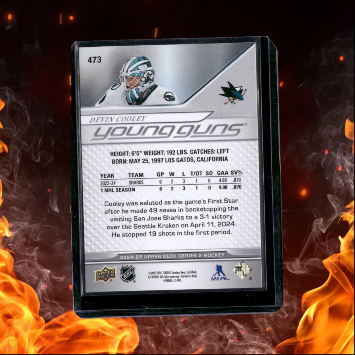 2024-25 Upper Deck Devin Cooley Young Guns (B) Rookie #473