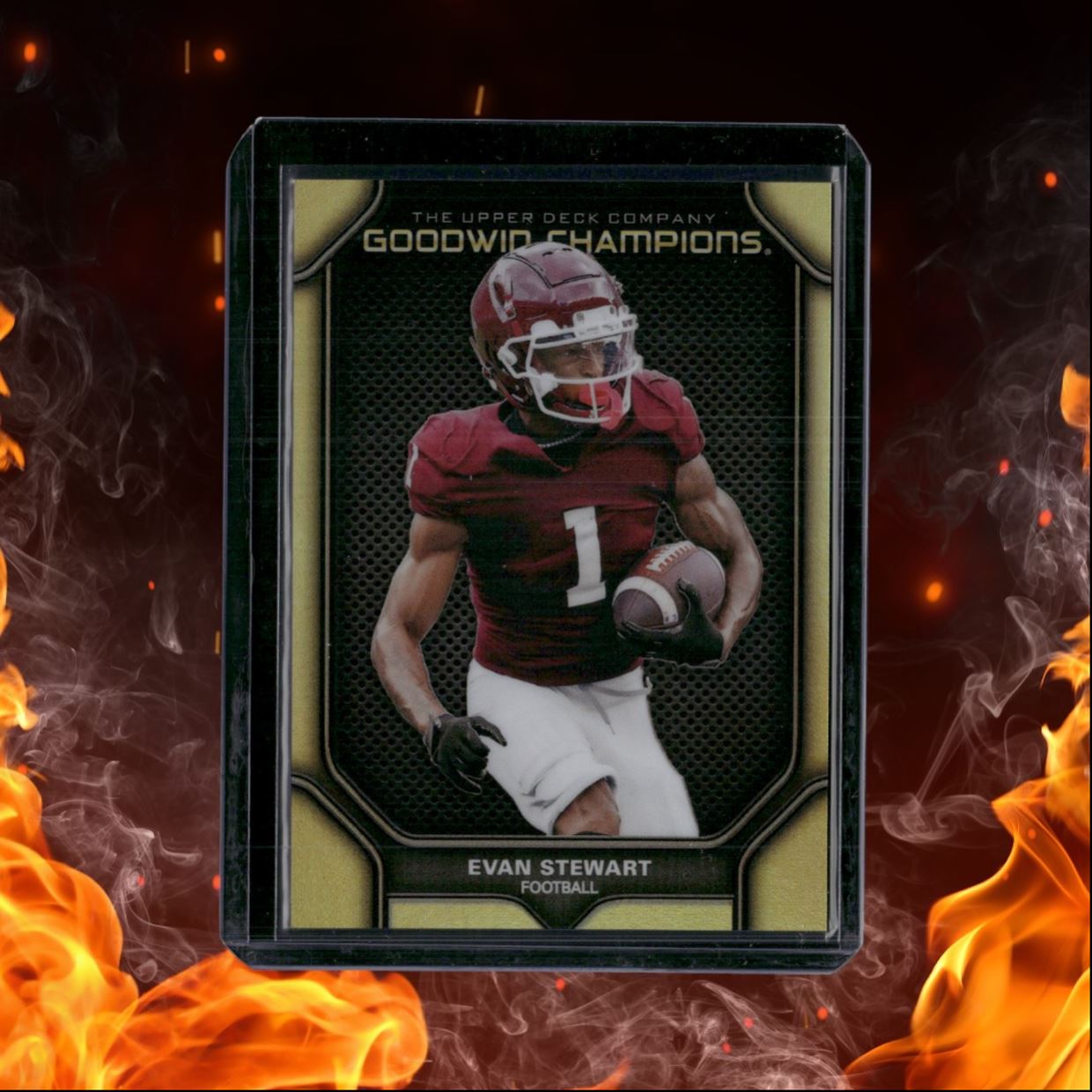 2024 Upper Deck Goodwin Champions Evan Stewart Portraits Black and Gold 26/50