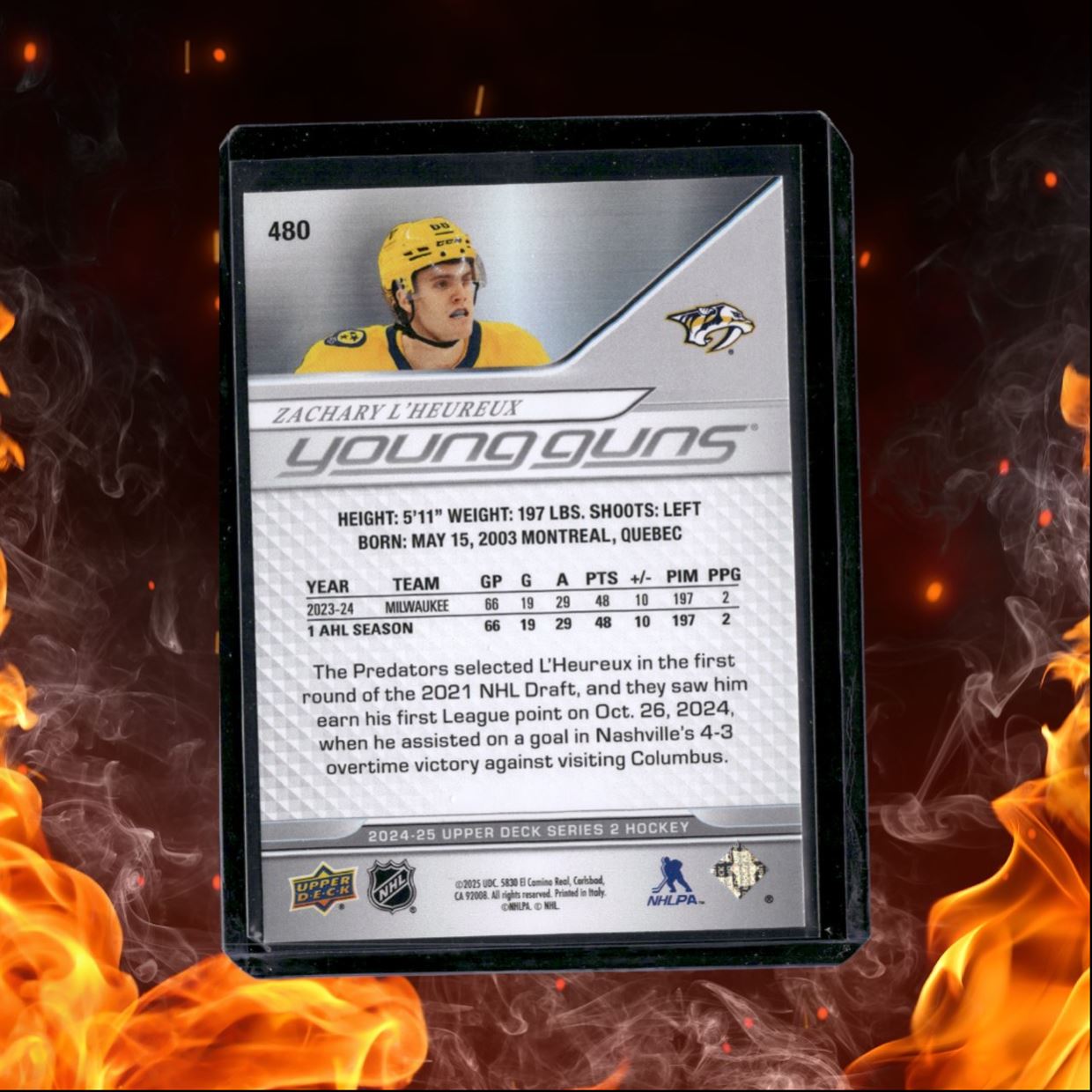 2024-25 Upper Deck Zachary L'Heureux Young Guns (B) Rookie #480