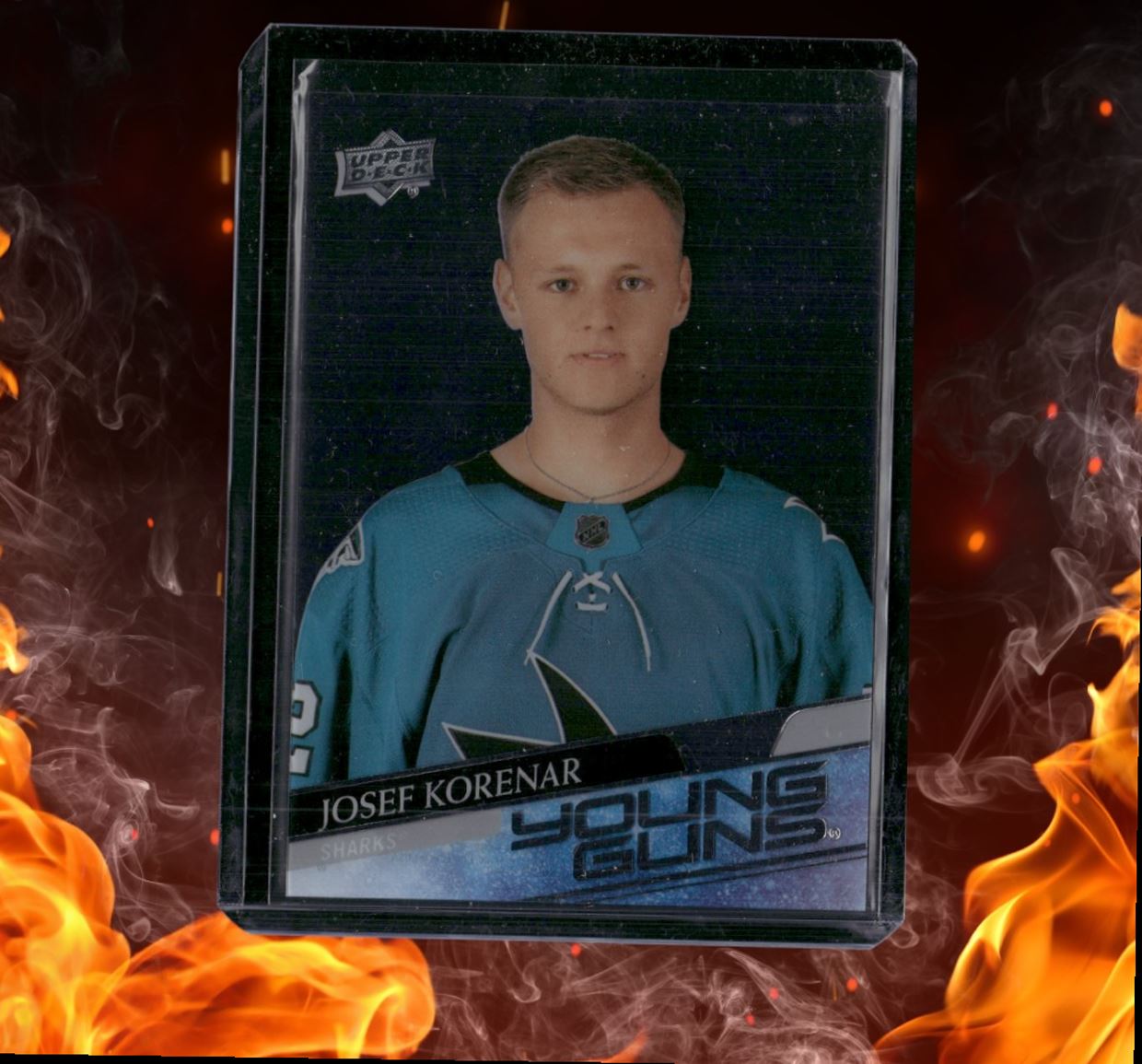 2020-21 Upper Deck Josef Korenar Clear Cut Young Guns SSP Case Hit (A) Rookie