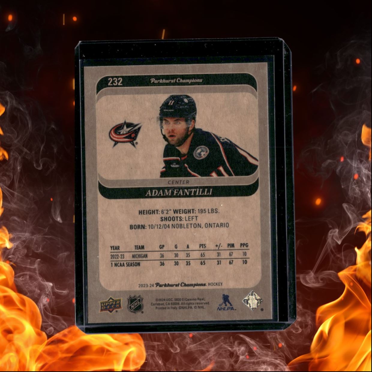 2023-24 Upper Deck Parkhurst Champions Adam Fantilli Rookie #232