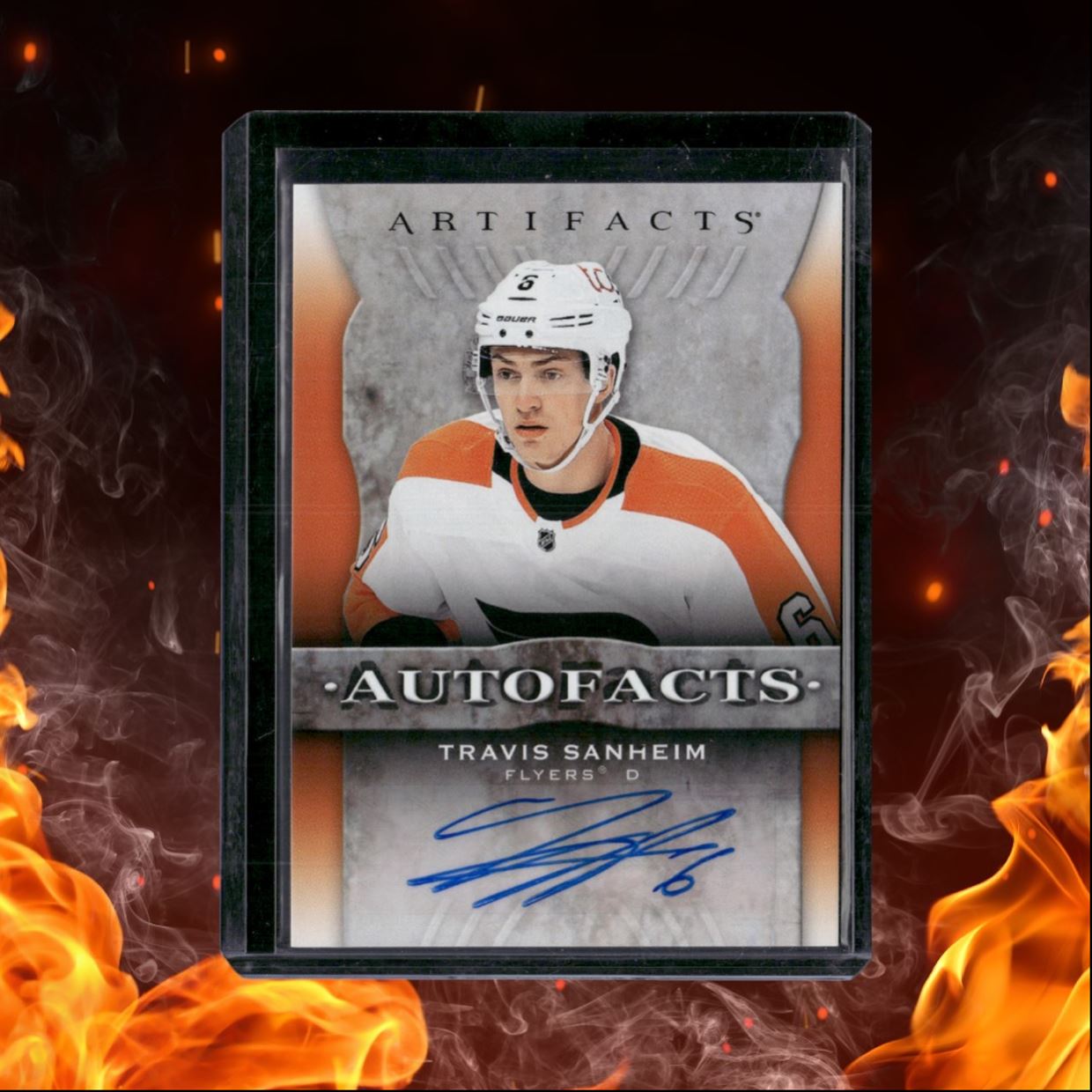 2021-22 Upper Deck Artifacts Travis Sanheim AutoFacts Auto #AF-TS