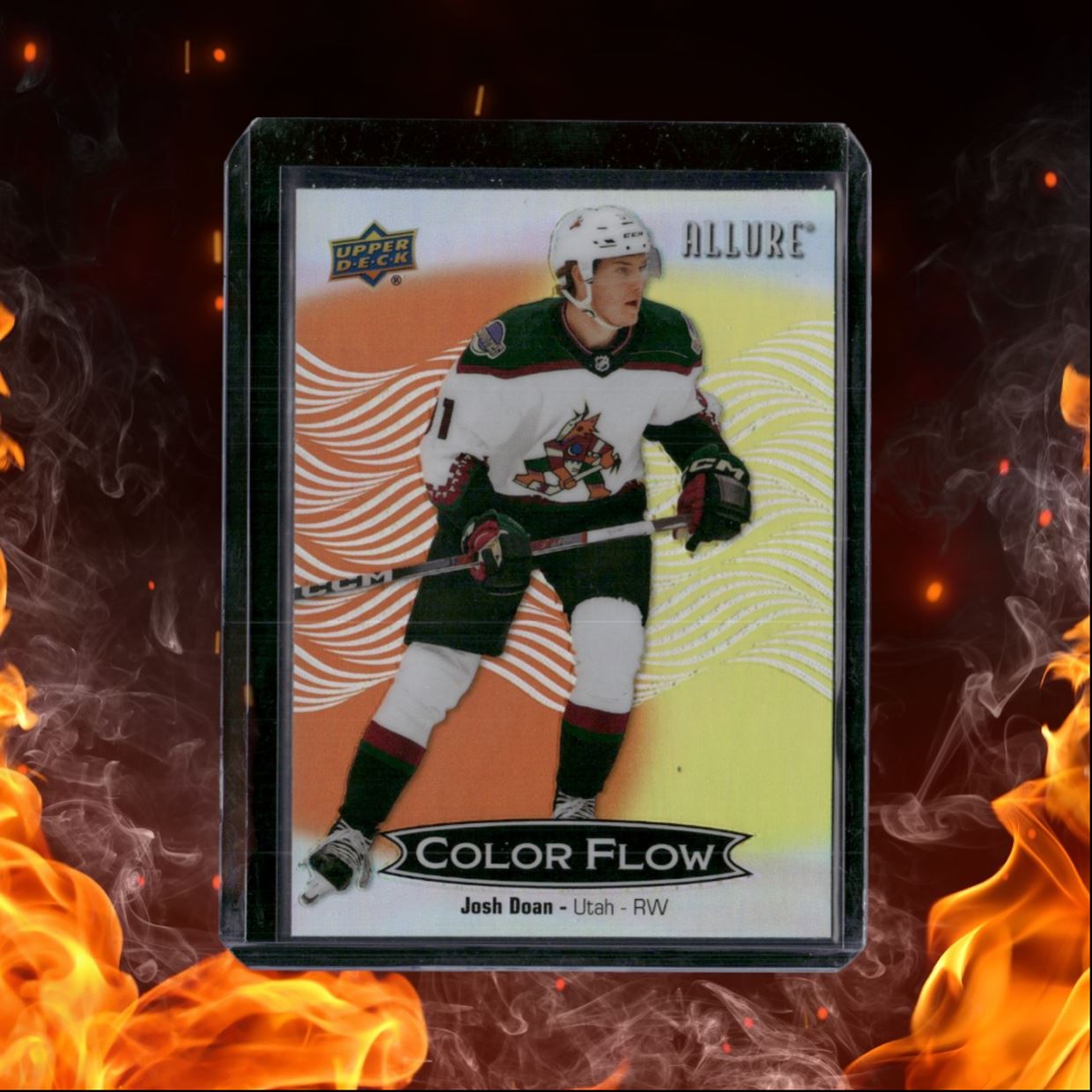 2024-25 Upper Deck Allure Josh Doan Color Flow Orange Yellow Rookie #CFL-25