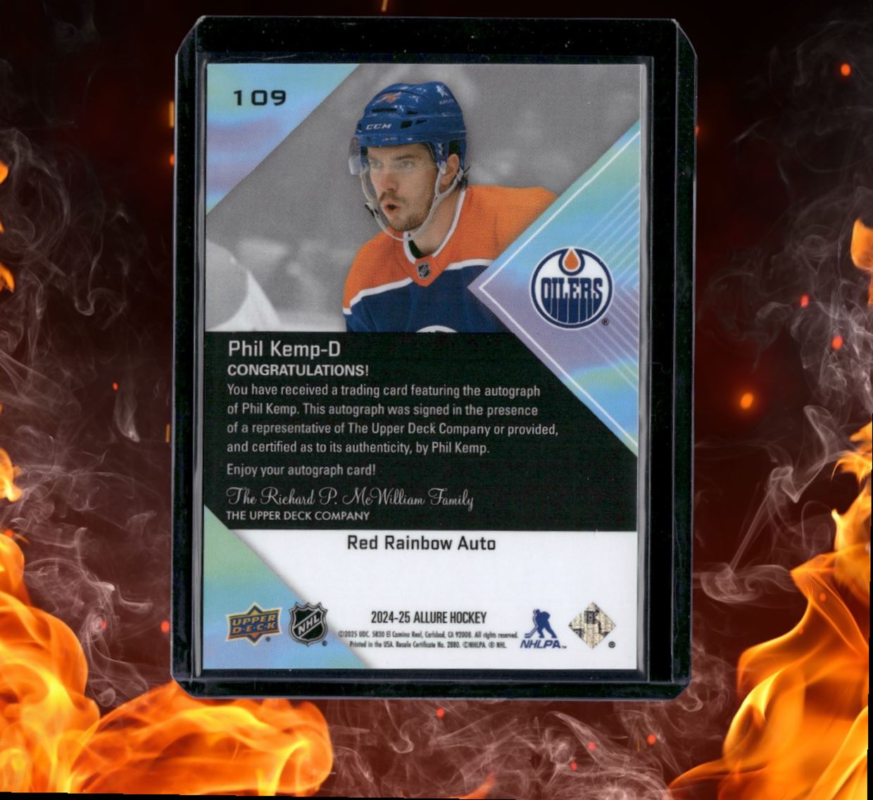 2024-25 Upper Deck Allure Phil Kemp Red Rainbow Rookie Auto #109