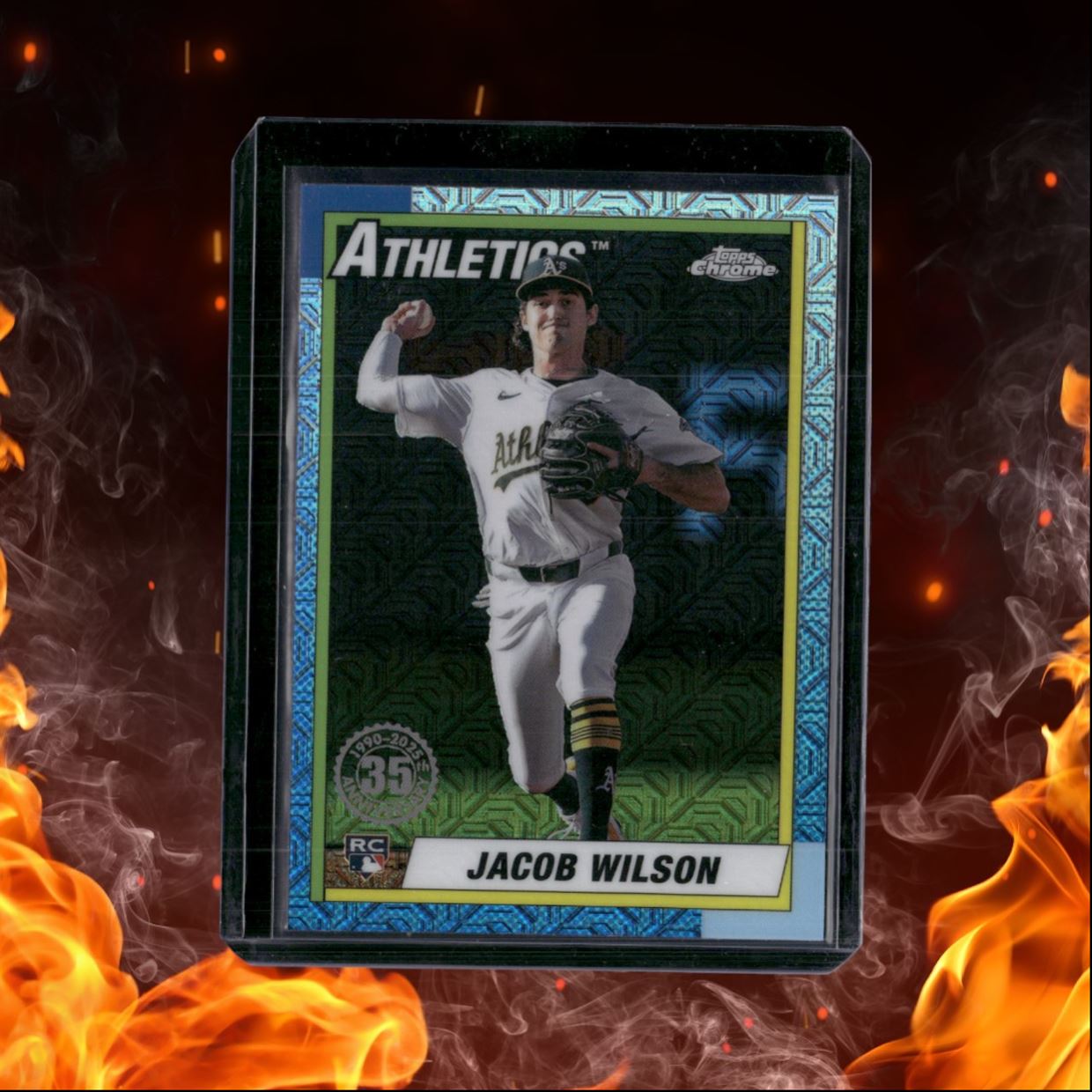 2025 Topps Jacob Wilson Retro 1990 Anniversary Mojo Chrome Rookie #16T90C-16