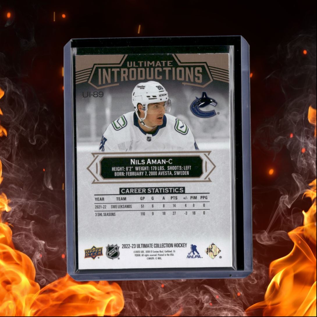 2022-23 Upper Deck Ultimate Nils Aman Introductions Spectrum Rookie 21/25 #UI-89