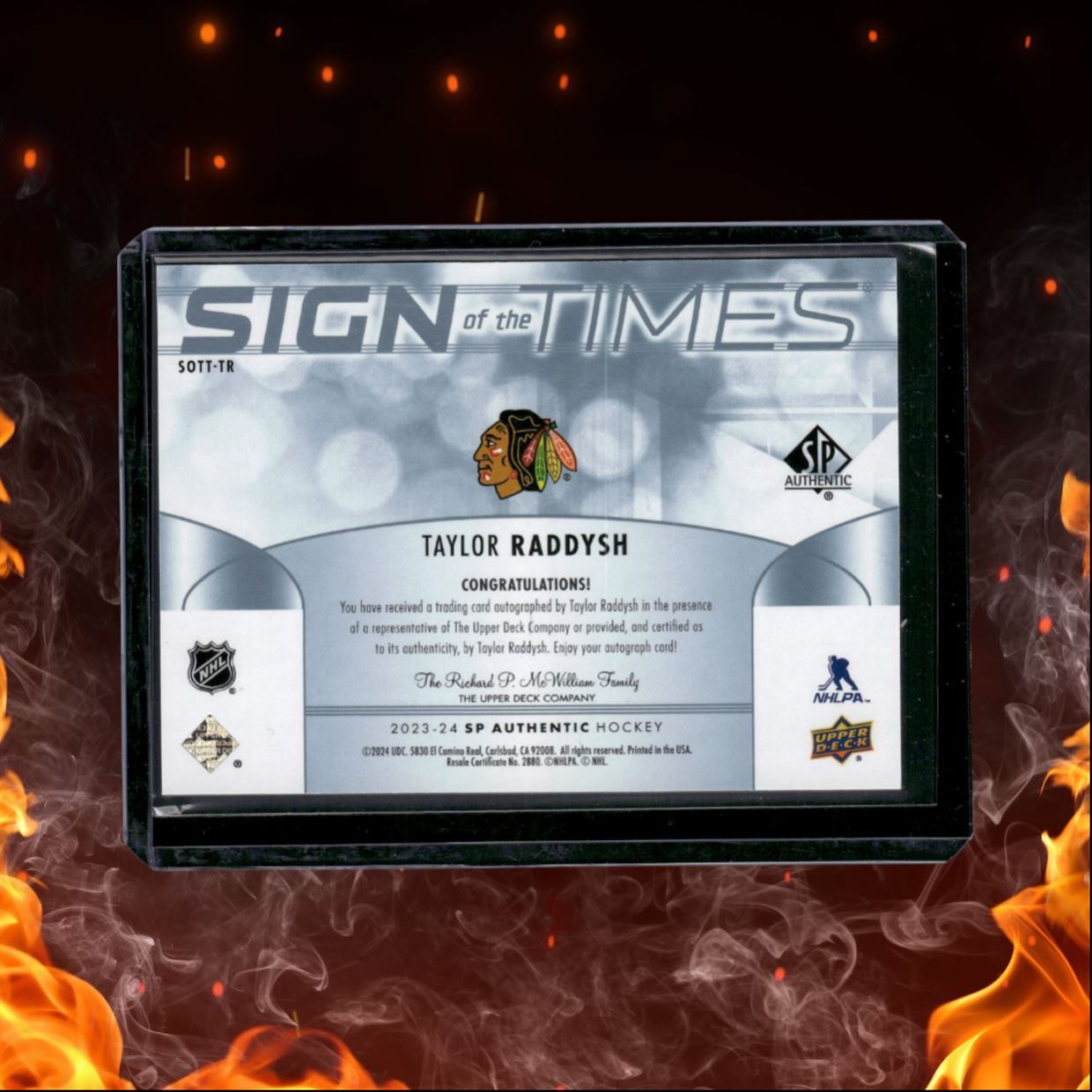 2023-24 SP Authentic Taylor Raddysh Sign of the Times Auto #SOTT-TR