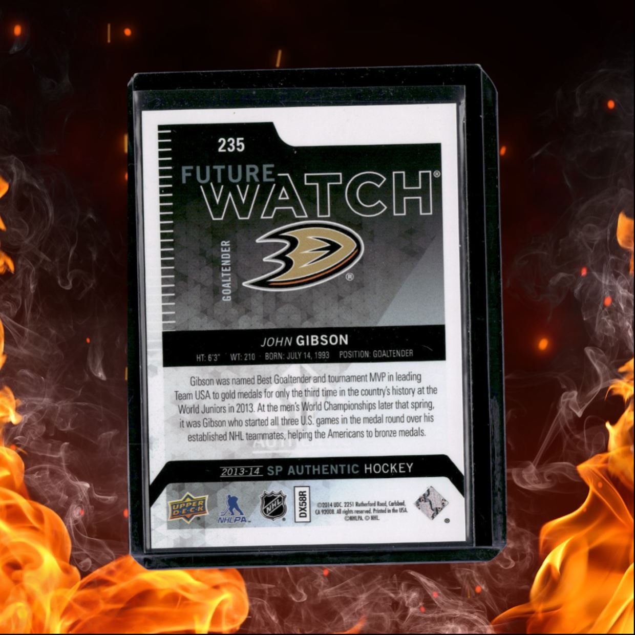 2013-14 SP Authentic John Gibson Future Watch Rookie 0027/1299 #235