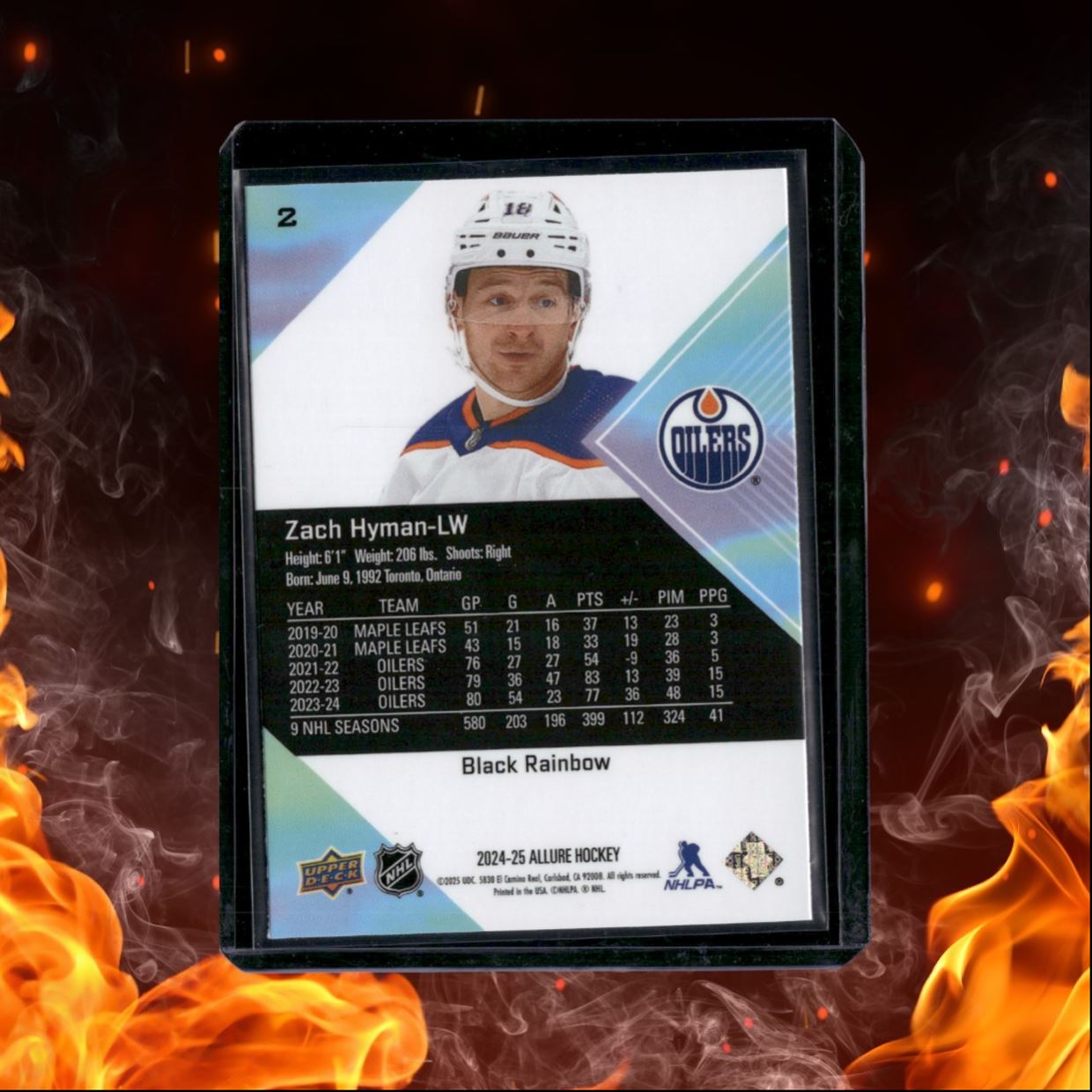 2024-25 Upper Deck Allure Zach Hyman Black Rainbow #2