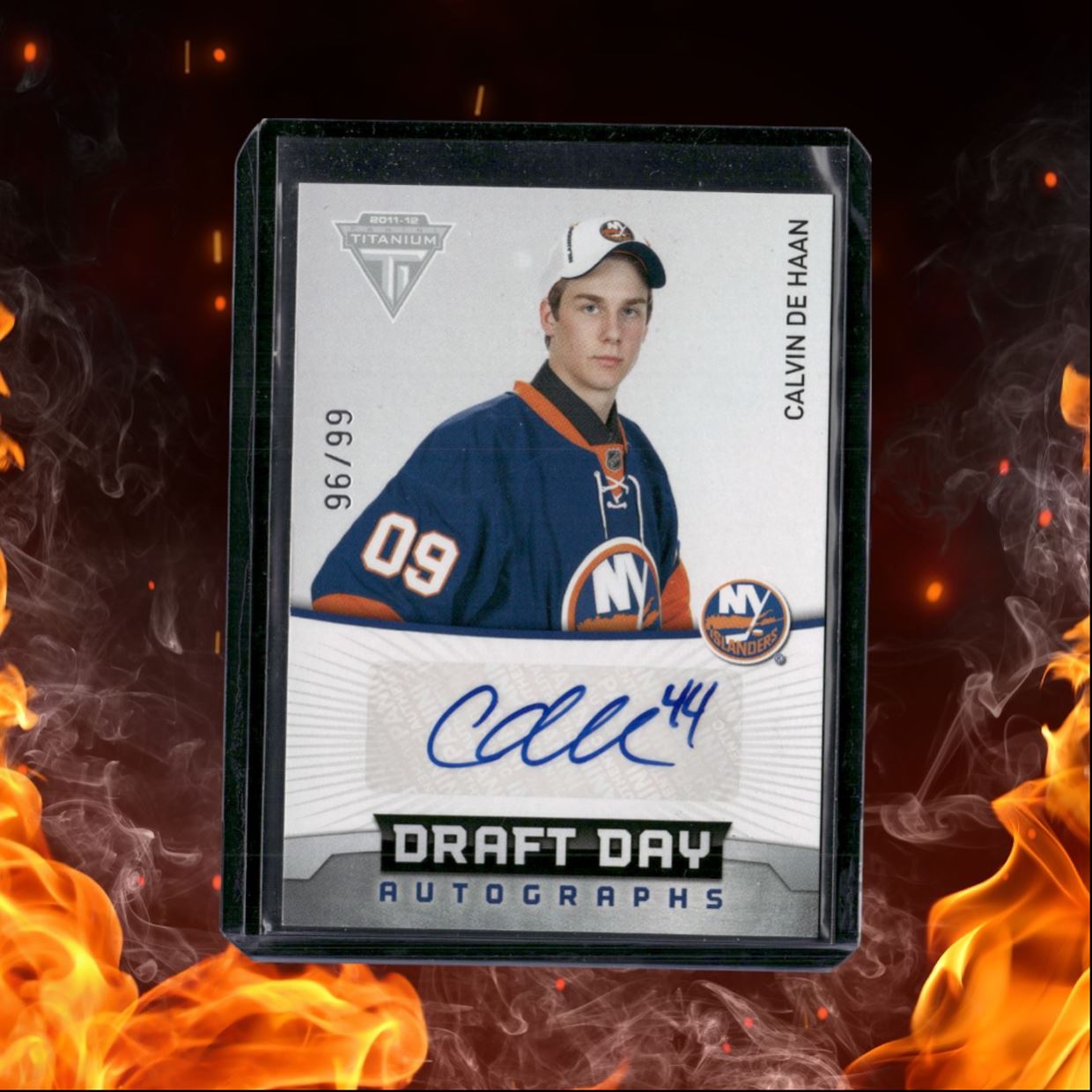2011-12 Panini Titanium Calvin De Haan Draft Day Rookie Auto 96/99 #26