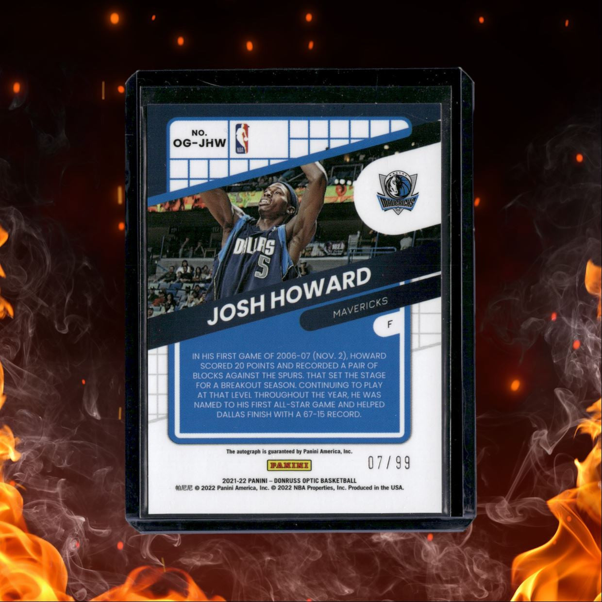 2021-22 Panini Donruss Optic Josh Howard Optic Graphs 07/99 #OG-JHW