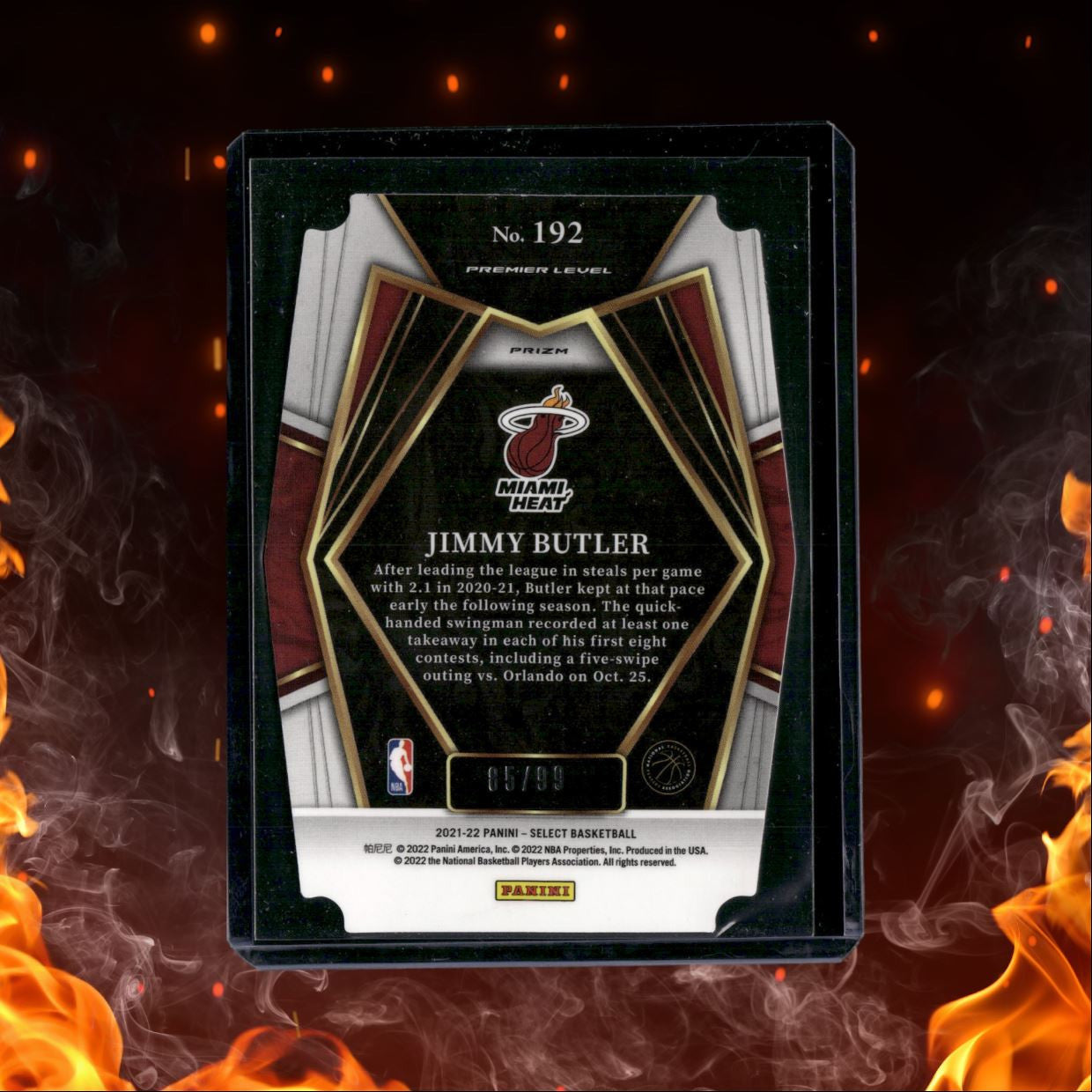 2021-22 Panini Select Purple Prizms Die Cut Jimmy Butler 85/99 #192