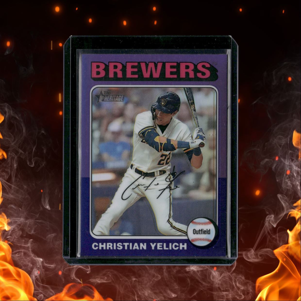 2024 Topps Heritage Christian Yelich Purple Chrome #23