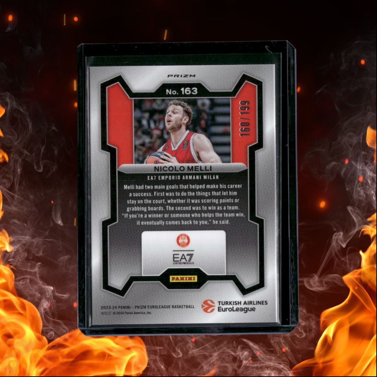 2023-24 Panini Prizm Euroleague Nicolo Melli Blue Prizm 160/199 #163