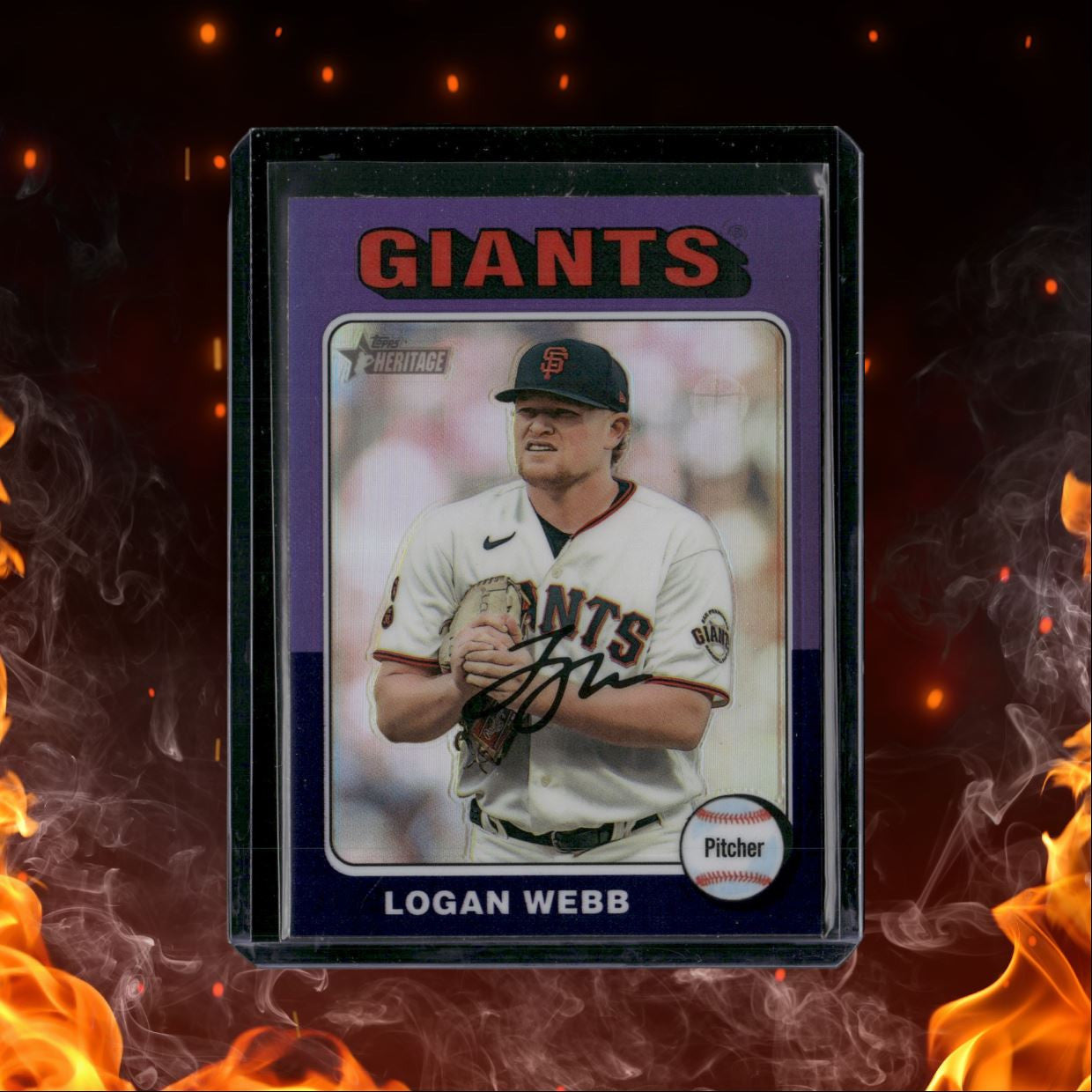 2024 Topps Heritage Purple SP Logan Webb #393