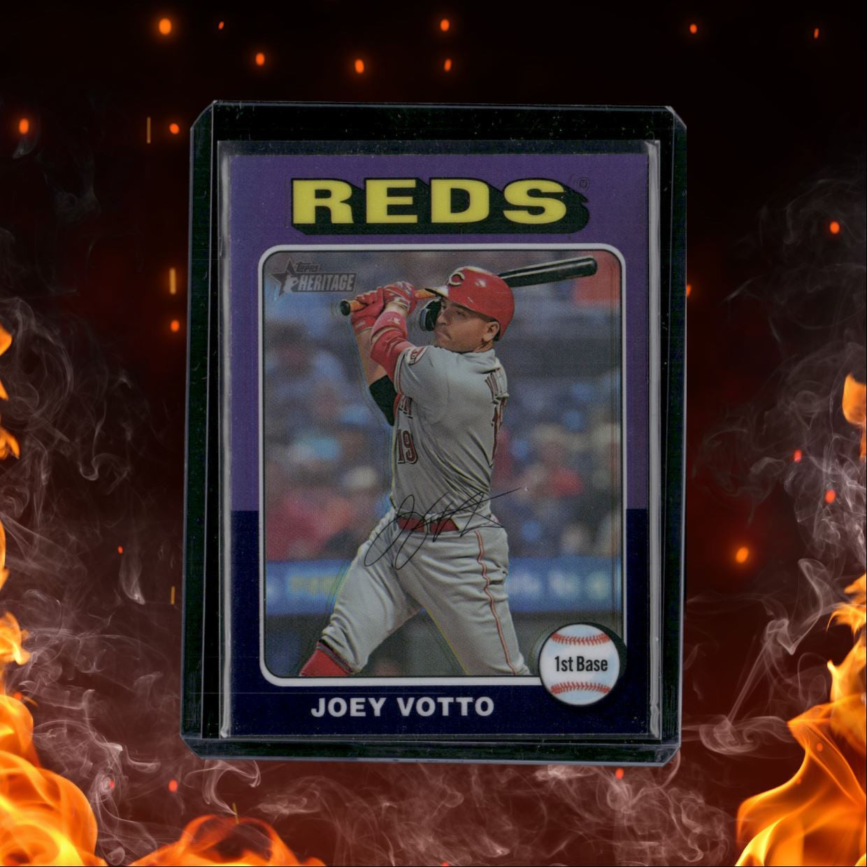 2024 Topps Heritage Joey Votto Purple Chrome #255