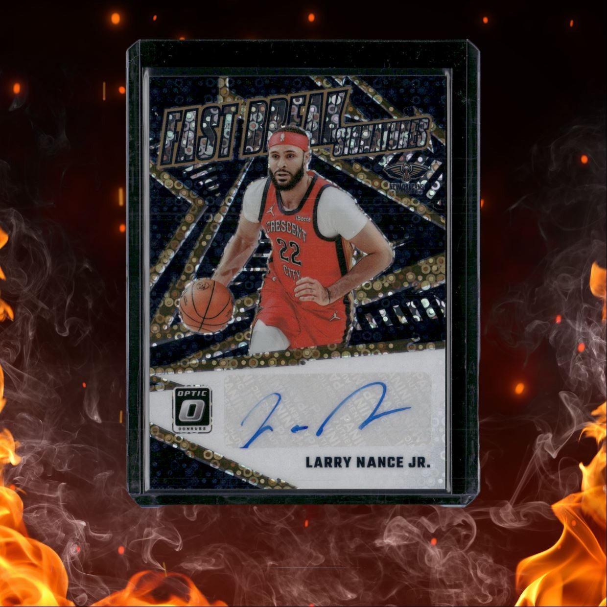 2023-24 Donruss Optic Larry Nance Jr. Fast Break Signatures Disco Prizm Auto