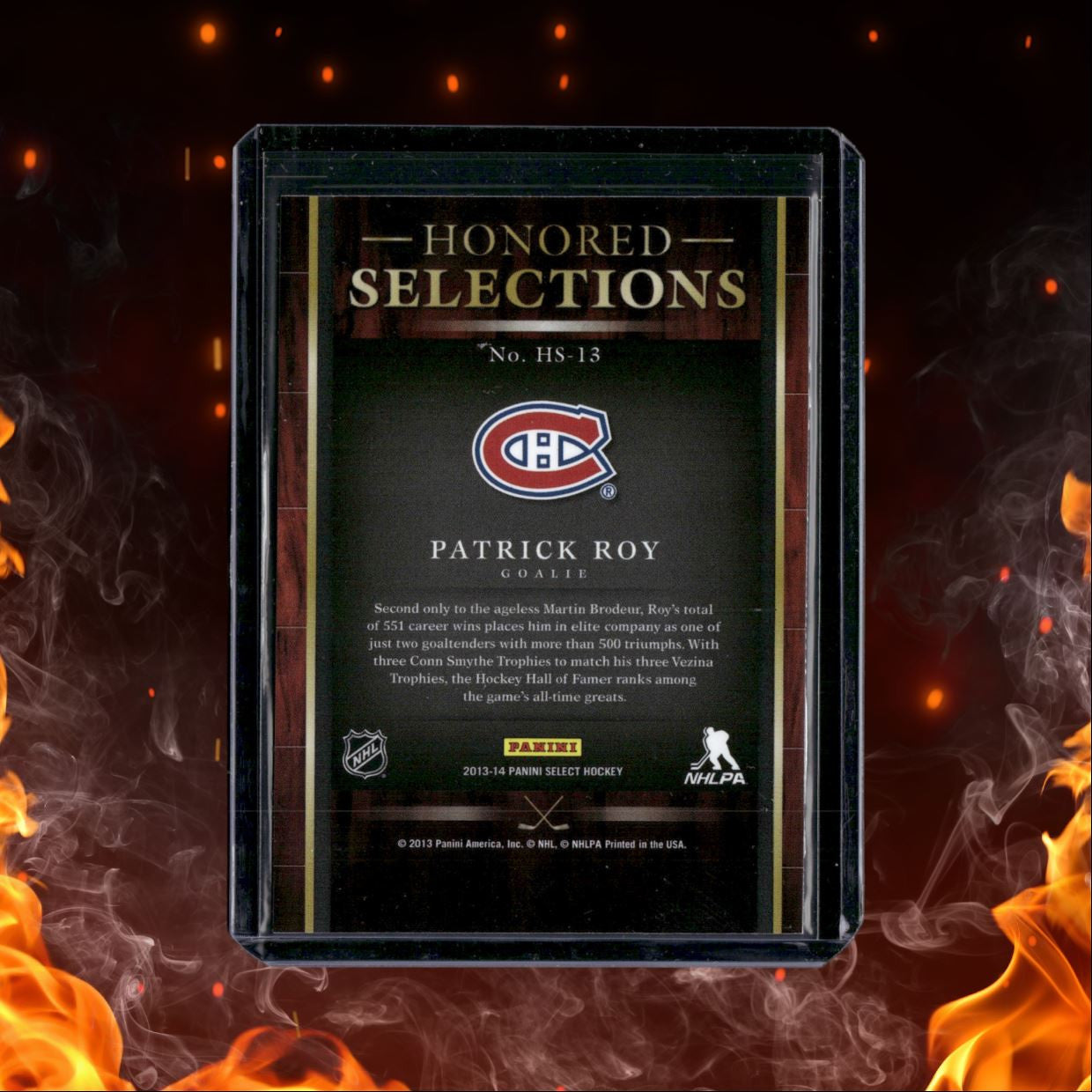 2013-14 Panini Select Patrick Roy Honored Selections #HS-13