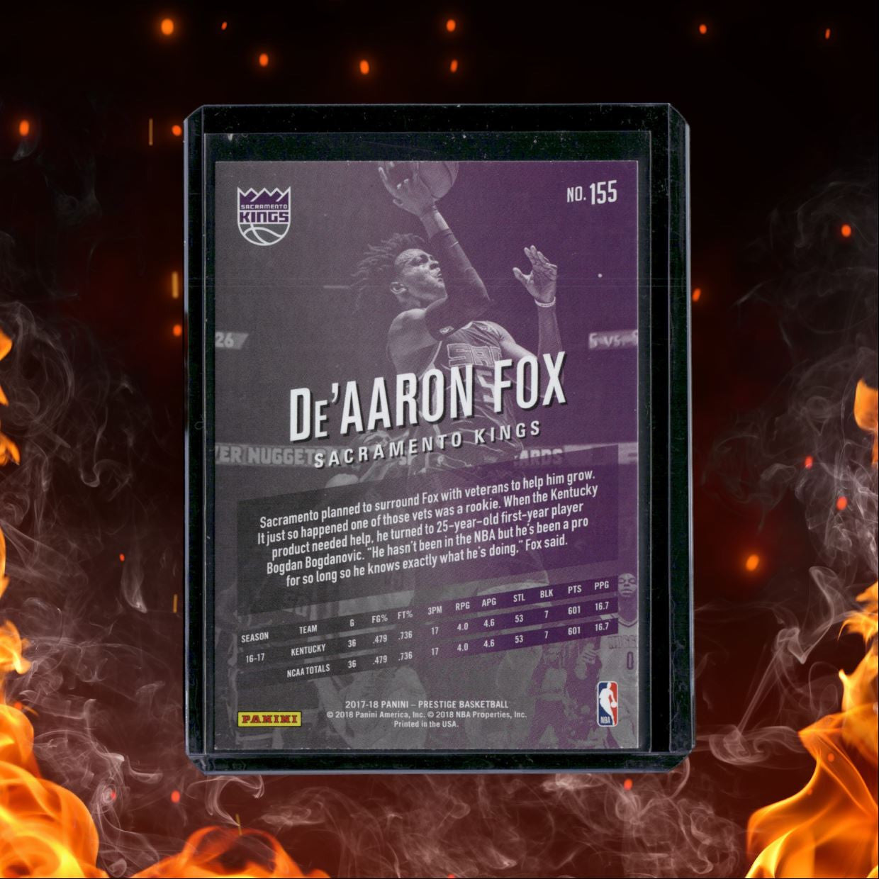 2017-18 Panini Prestige De'Aaron Fox Rookie #155