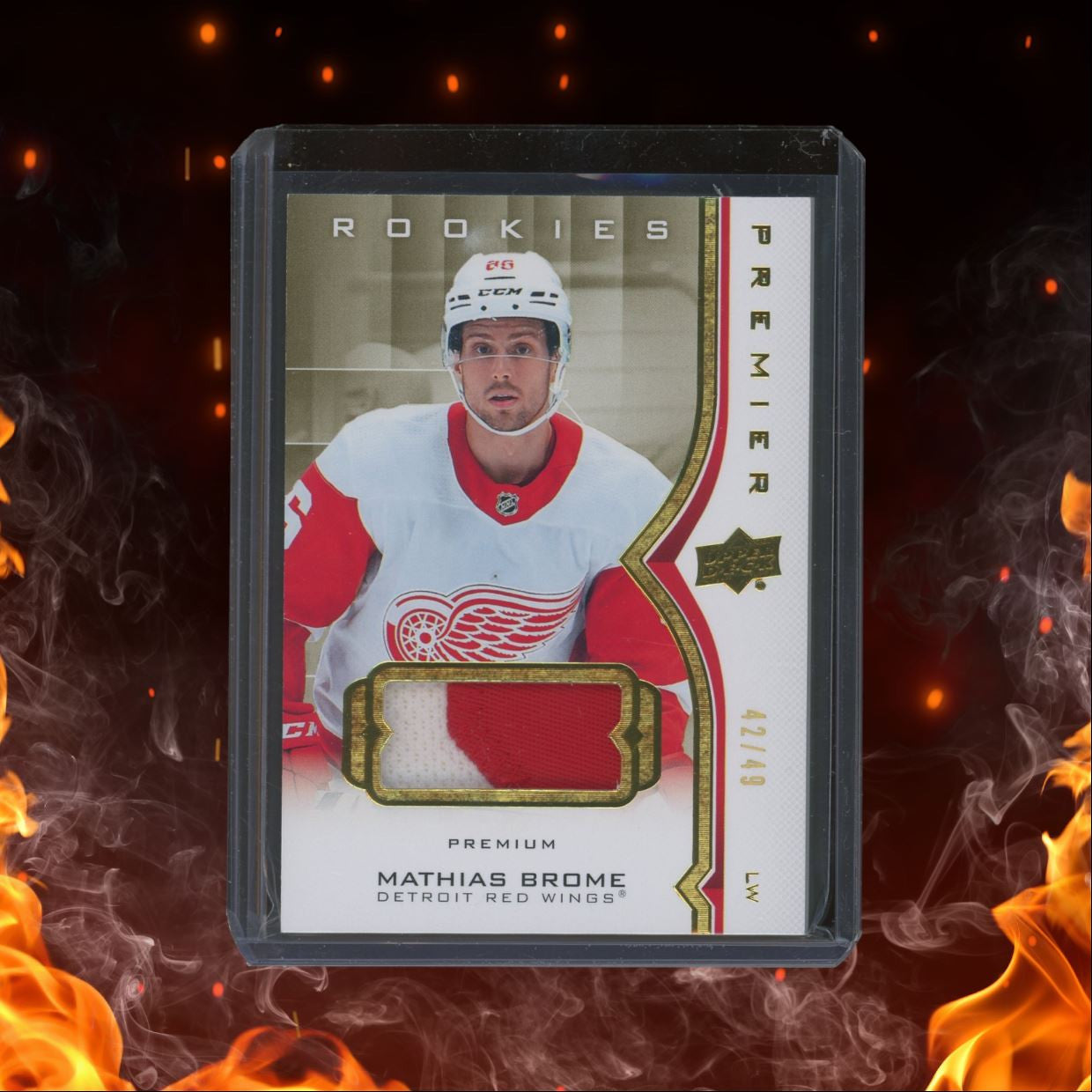 2020-21 Upper Deck Premier Mathias Brome Gold Patch Rookie 42/49 #79