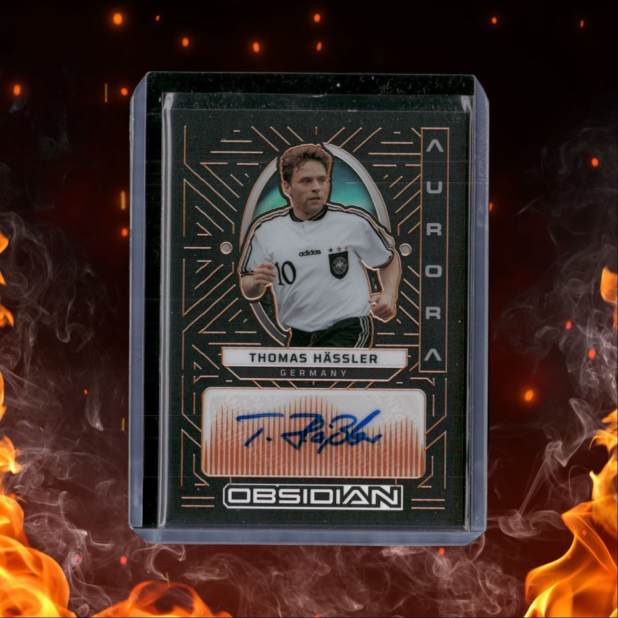 2022 Panini Obsidian Soccer Thomas Hassler Orange Aurora 31/75 #AA-THA