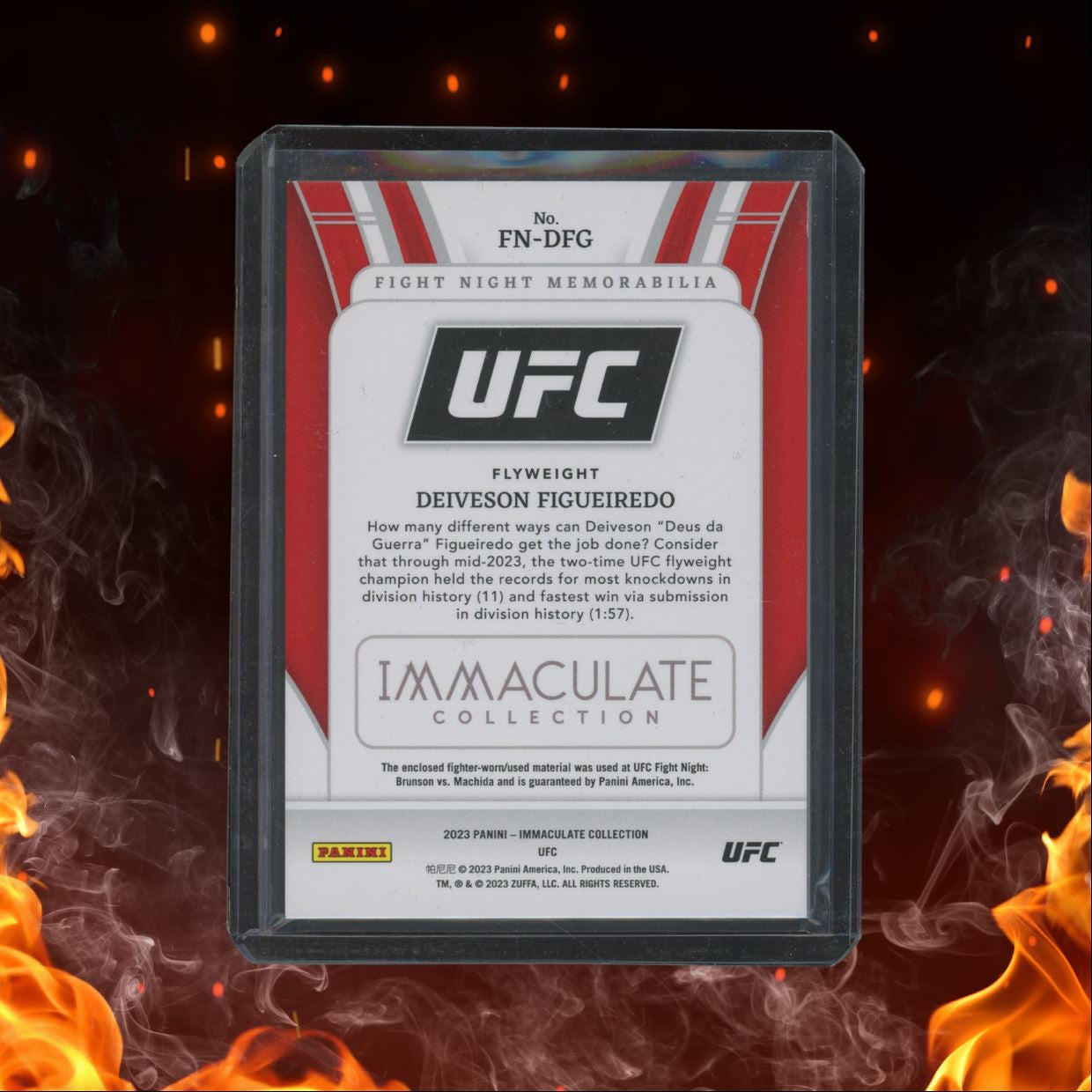 2023 Panini Immaculate Deiveson Figueiredo Fight Night Memorabilia 02/99 #FN-DFG