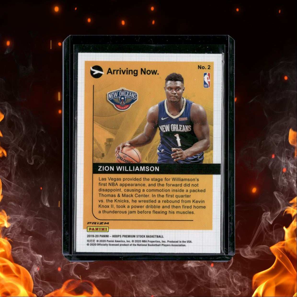 2019-20 Panini NBA Hoops Zion Williamson Arriving Now Premium Stock Rookie #2