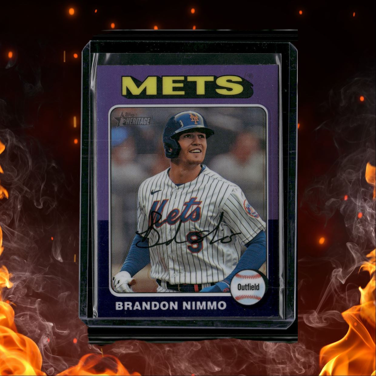 2024 Topps Heritage Purple SP Brandon Nimmo #110