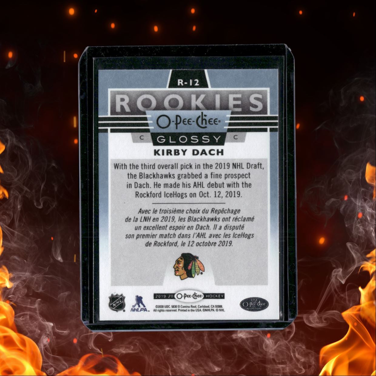 2019-20 Upper Deck O-Pee-Chee Kirby Dach Glossy Rookies Rookie #R-12