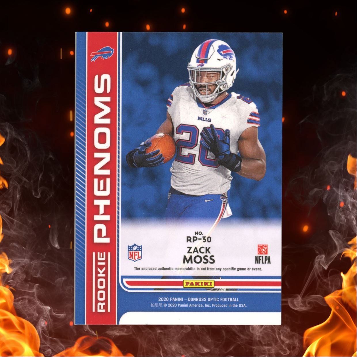 2020 Donruss Optic Rookie Phenoms Blue Hyper Zack Moss Patch #RP-30