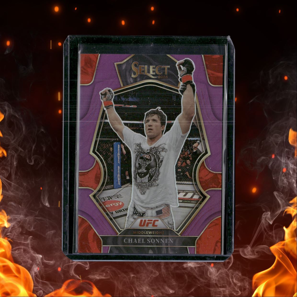 2023 Panini Select Chael Sonnen Premier Level Purple Prizm 35/99 #185