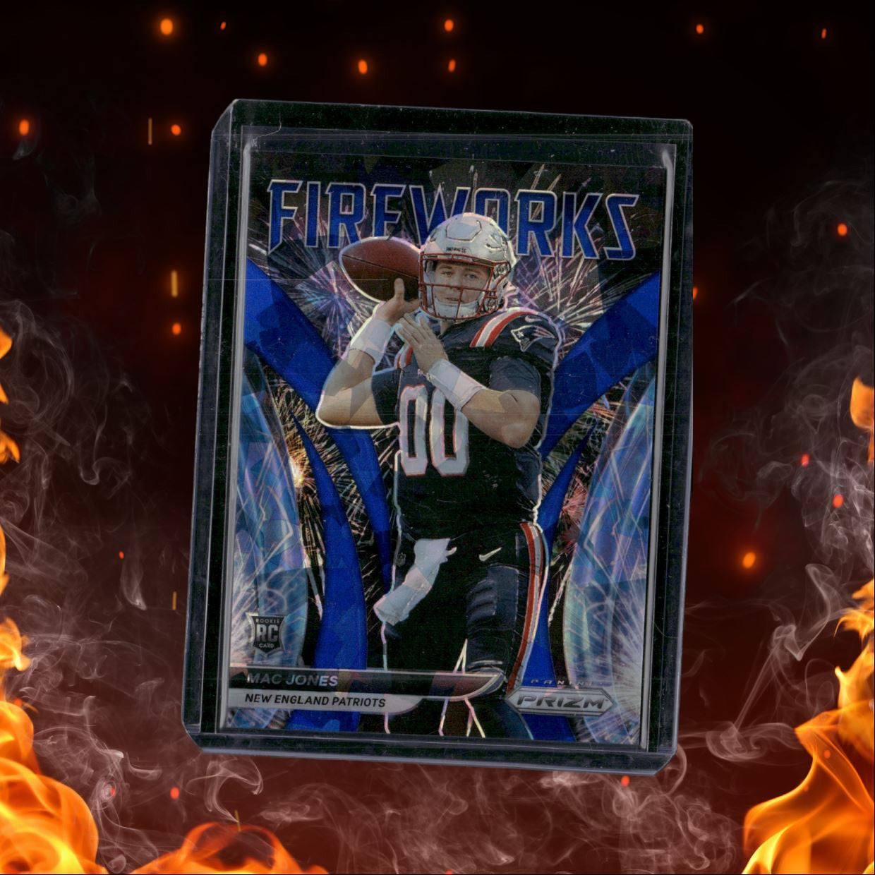 2021 Panini Prizm Mac Jones Fireworks Prizm Blue Ice 53/99 #F-25
