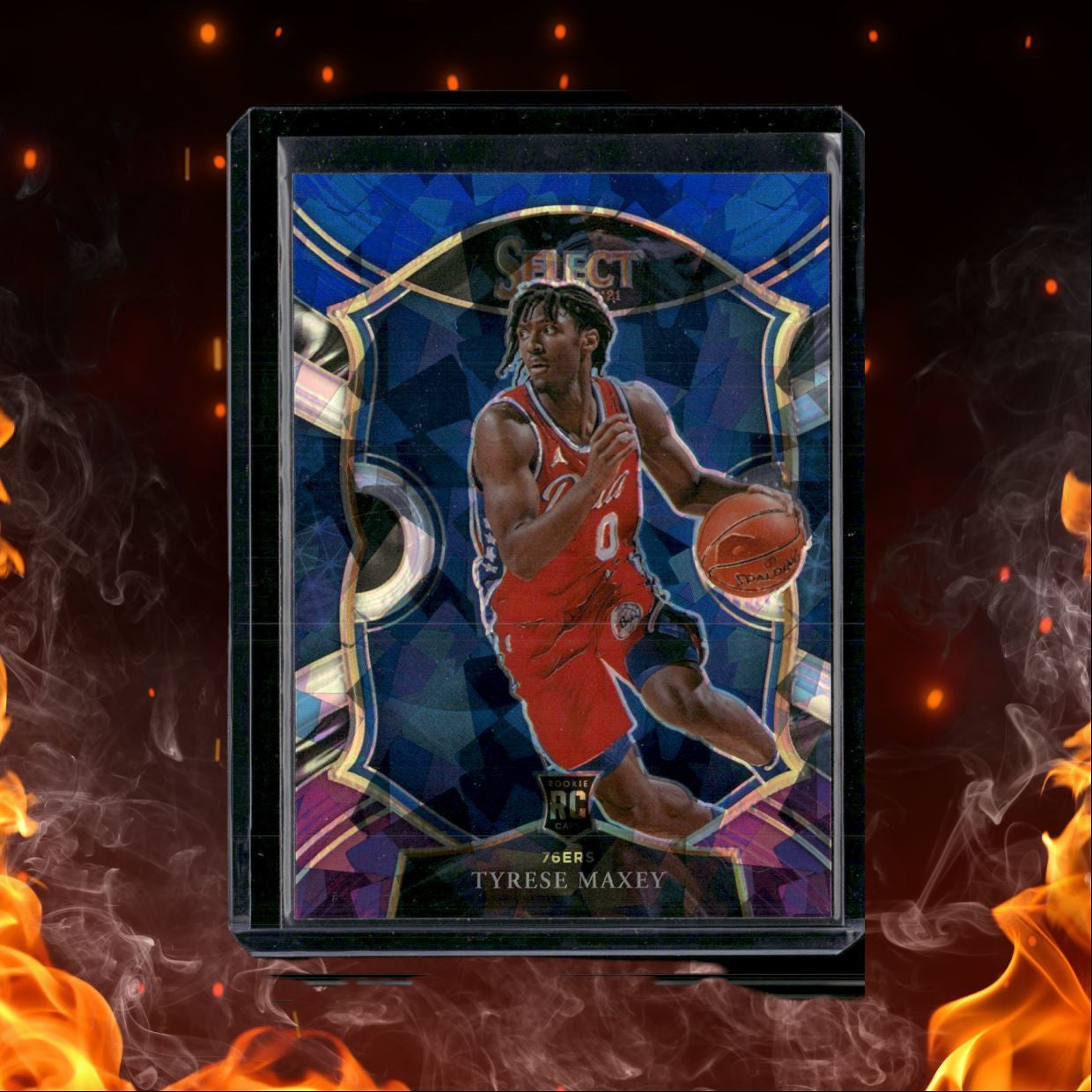 2020-21 Panini Select Cracked Ice Tyrese Maxey Rookie #81