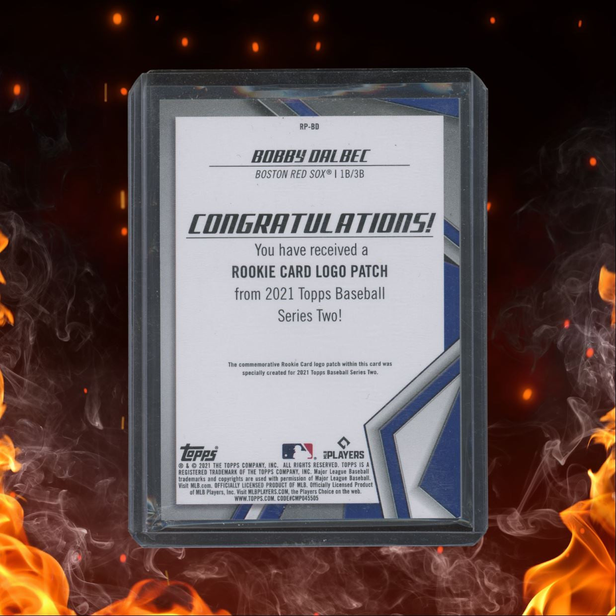 2021 Topps Bobby Dalbec logo patch Rookie #RP-BD