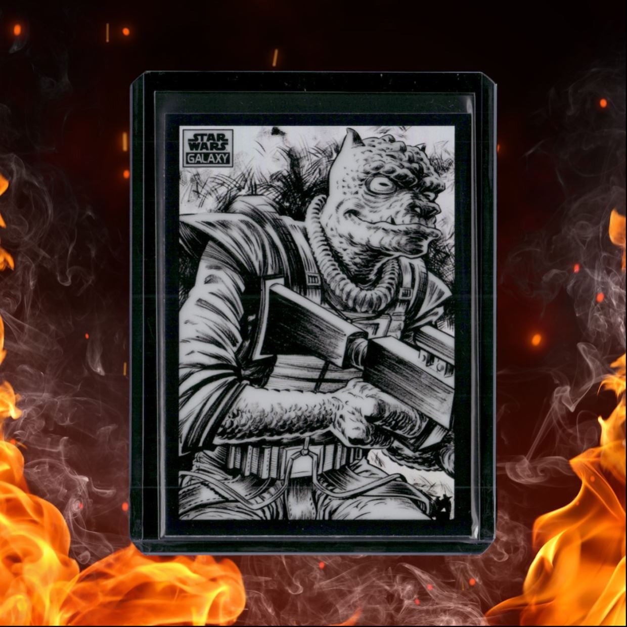 2022 Topps Star Wars Galaxy Chrome Bossk by Jason Crosby Sketch Variation #BV-96