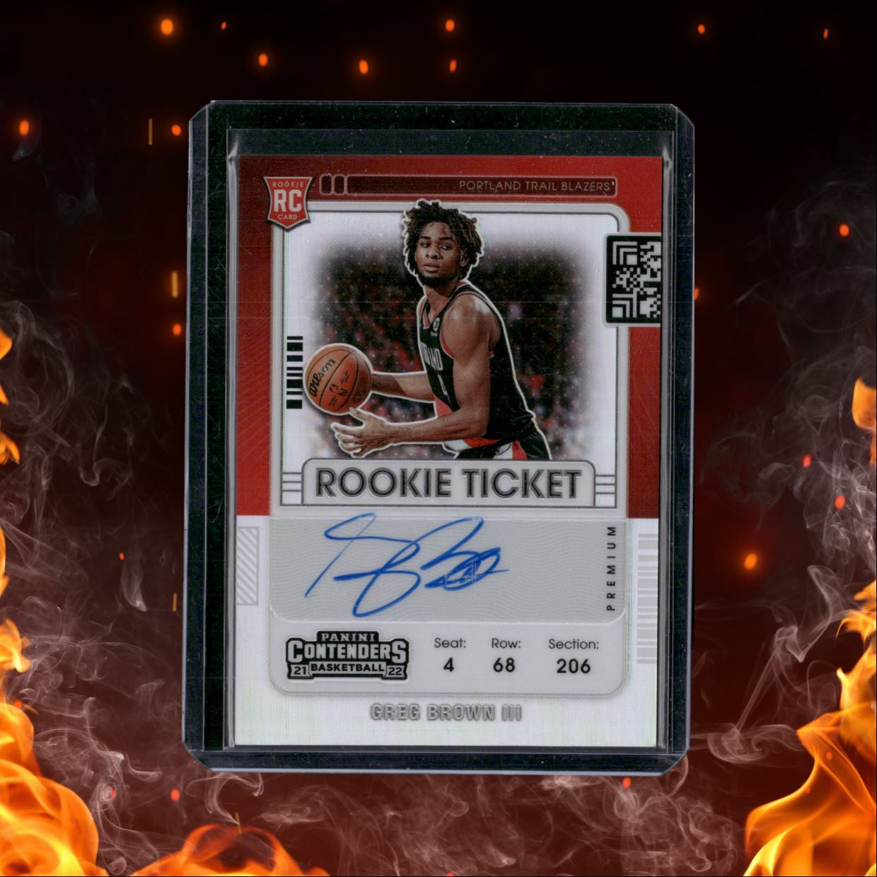 2022-23 Optic Contenders Greg Brown Ticket Silver Prizm Rookie Auto #136