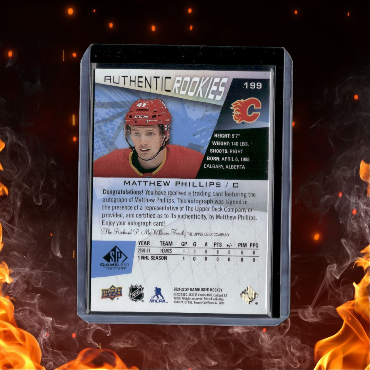 2021-22 Upper Deck SP Game Used Matthew Phillips Rookie Auto #199