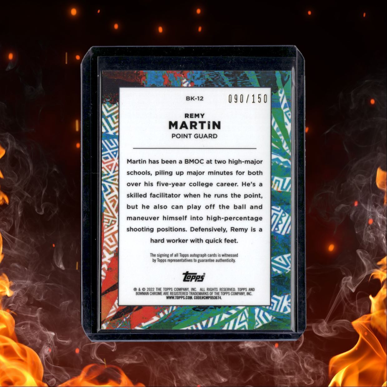 2022-23 Topps Chrome Bowman University Remy Martin Big Kahuna Auto Rookie Auto