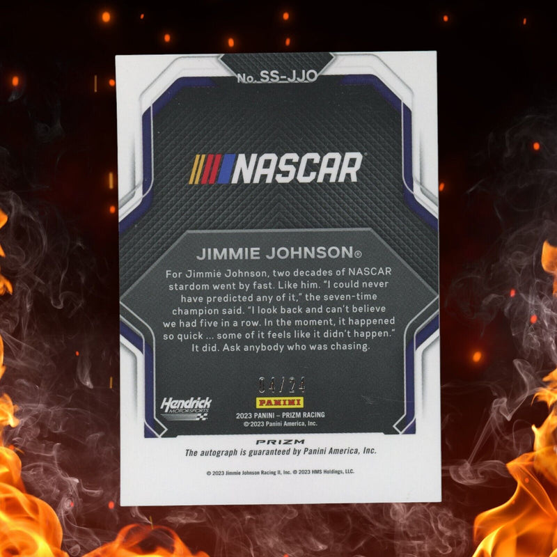 2023 Panini Prizm NASCAR JIMMIE JOHNSON Spotlight Signatures /24 Rainbow Prizm