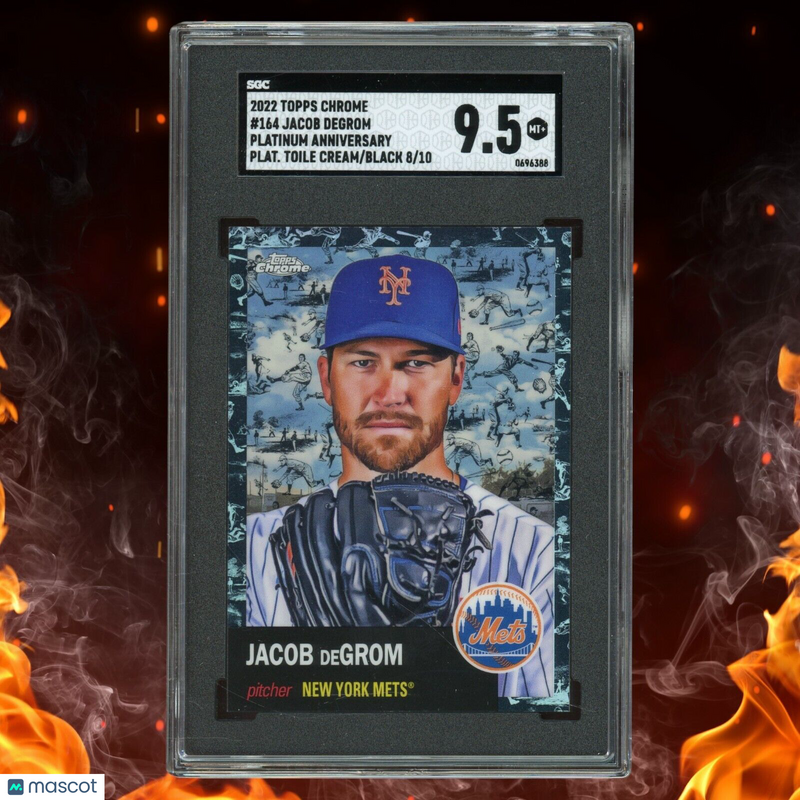 2022 Topps Chrome JACOB DEGROM /10 Platinum Toile Cream/Black SGC 9.5