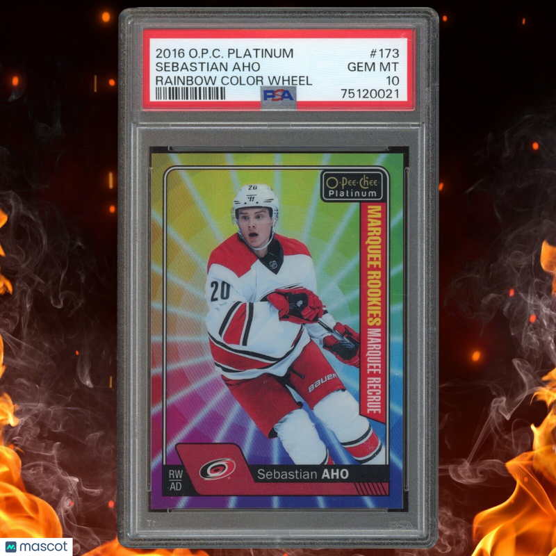 2016-17 O-Pee-Chee Platinum SEBASTIAN AHO Rookie Color Wheel PSA 10